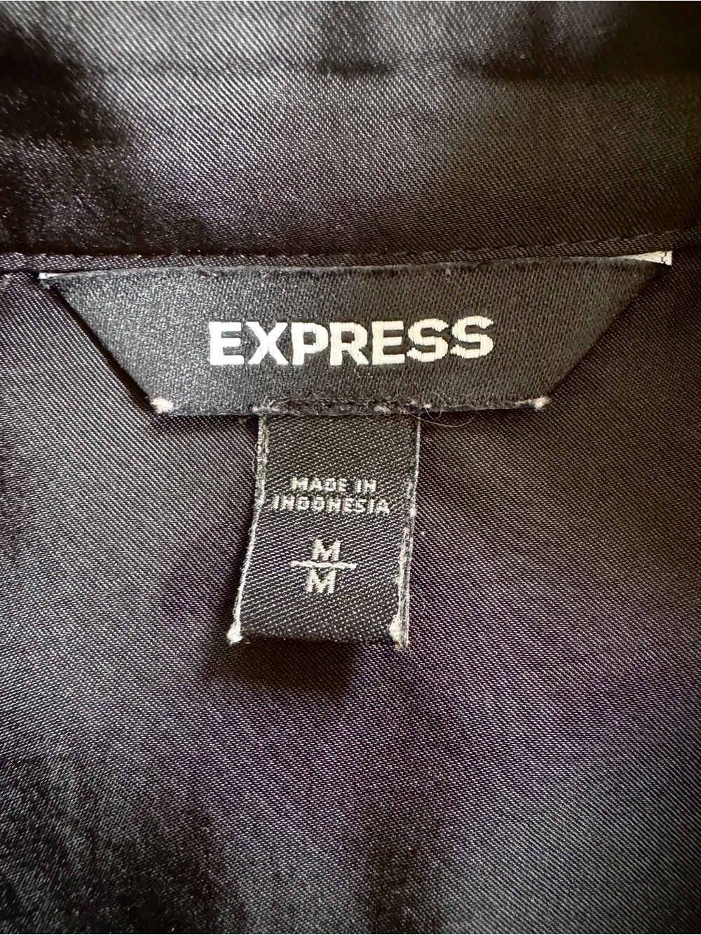 Express Black Button-Down Blouse with Rhinestone Buttons - Picture 7 of 8